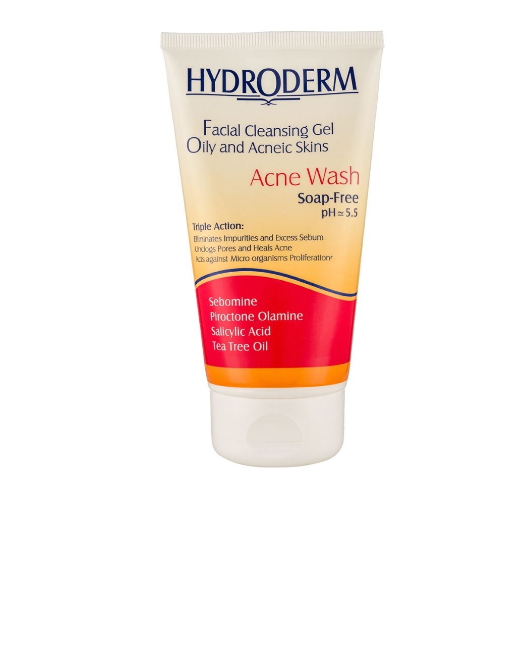 ژل شستشوی صورت هیدرودرم مناسب پوست چرب مدل Acne Wash حجم 150 میلی لیتر